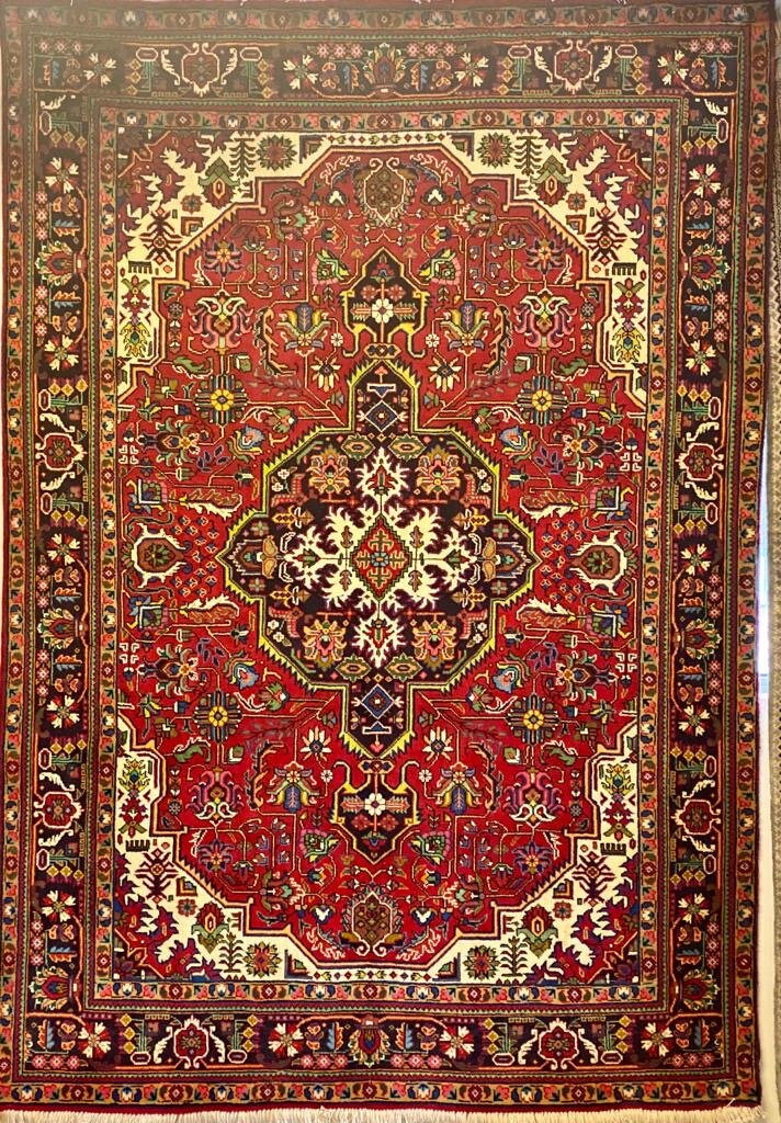 Persian Tabriz area rug pure wool pile hand knotted rug 300cm x 207cm