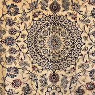 Persian Nain rug hand knotted Silk and wool pile area rug 300cm x 200cm