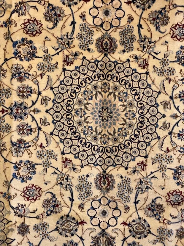 Persian Nain rug hand knotted Silk and wool pile area rug 300cm x 200cm