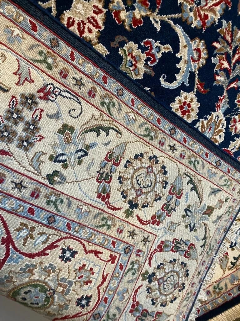 Persian Nain rug wool and silk area rug hand knotted 299cm x 189cm