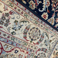 Persian Nain rug wool and silk area rug hand knotted 299cm x 189cm