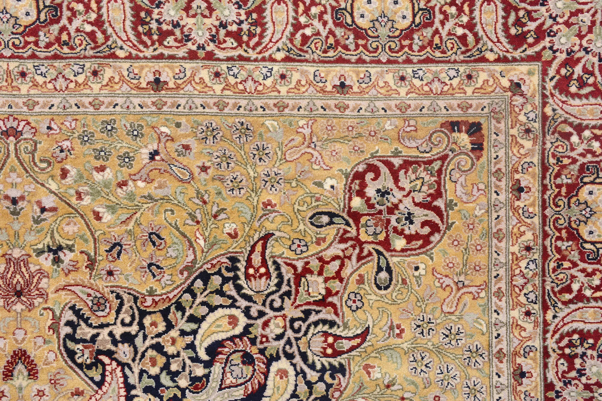 281cm x 183cm Hand Knotted Kashmiri area rug pure wool pile rug