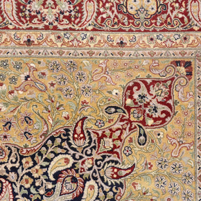281cm x 183cm Hand Knotted Kashmiri area rug pure wool pile rug