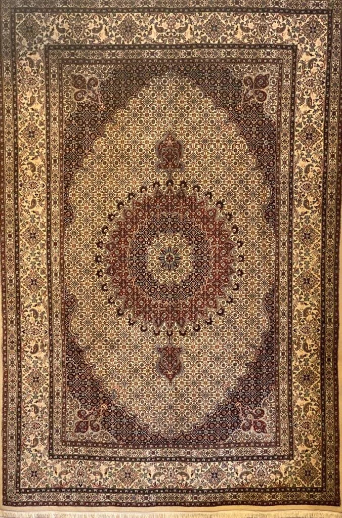 Persian Mud Pure wool pile silk highlights hand knotted 300cm x 200cm