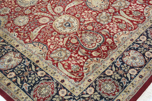 268cm x 198cm Hand Knotted pure wool pile Kashmiri area rug