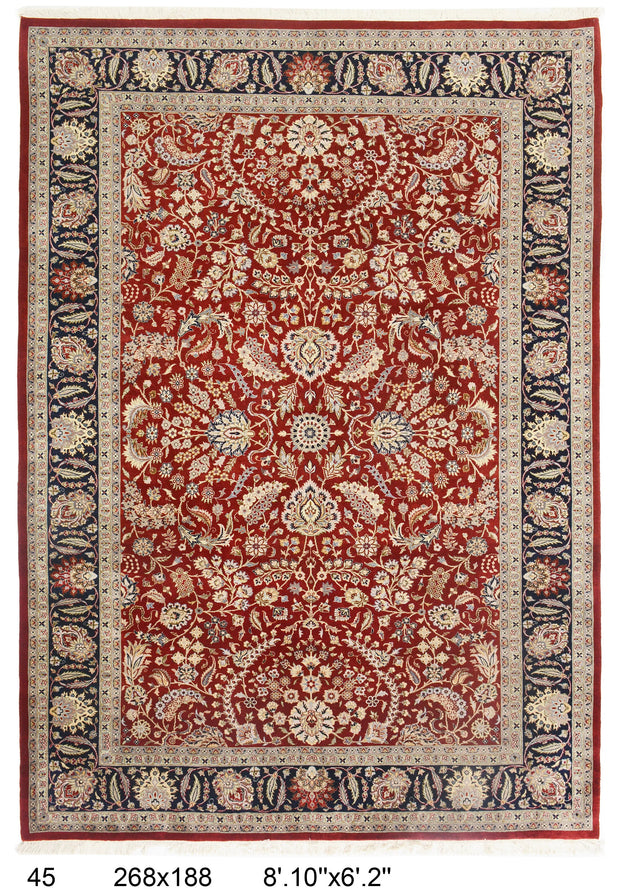 268cm x 188cm Kashmiri rug Hand Knotted Pure wool pile area rug