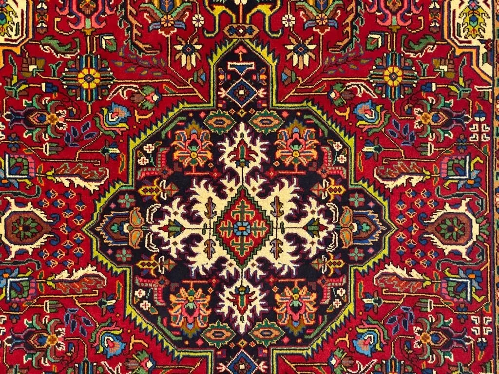 Persian Tabriz area rug pure wool pile hand knotted rug 300cm x 207cm