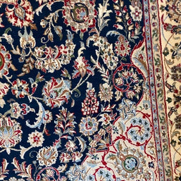 Persian Nain rug wool and silk area rug hand knotted 299cm x 189cm