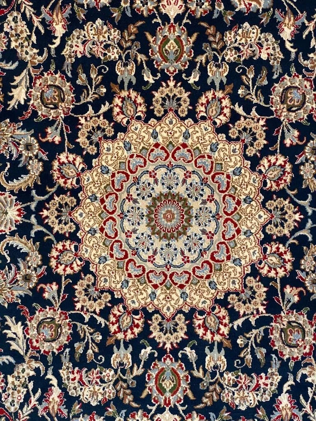 Persian Nain rug wool and silk area rug hand knotted 299cm x 189cm