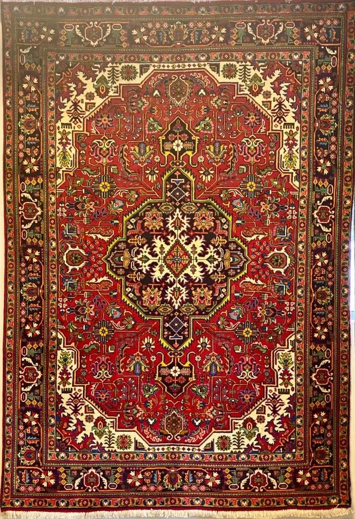 Persian Tabriz area rug pure wool pile hand knotted rug 300cm x 207cm