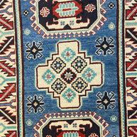 Tribal Kazak Pure Wool Pile Hand Knotted Afghan