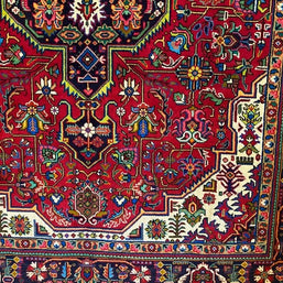 Persian Tabriz area rug pure wool pile hand knotted rug 300cm x 207cm
