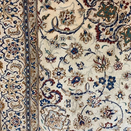 Persian Nain rug pure wool pile silk highlights hand knotted 306cm x 215cm