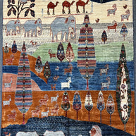 Stunning Handmade Afghan Khurjeen Extremely high grade woollen Rug