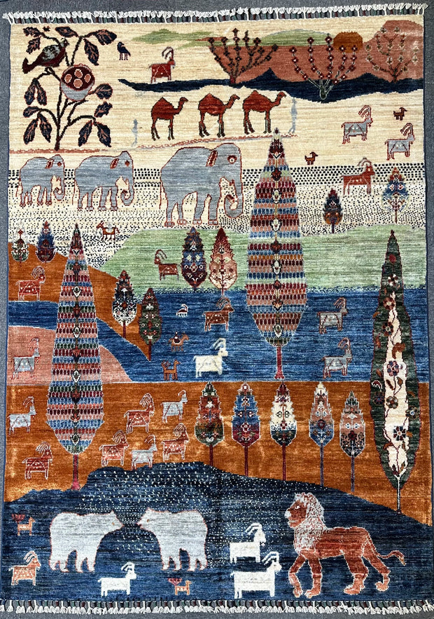 Stunning Handmade Afghan Khurjeen Extremely high grade woollen Rug