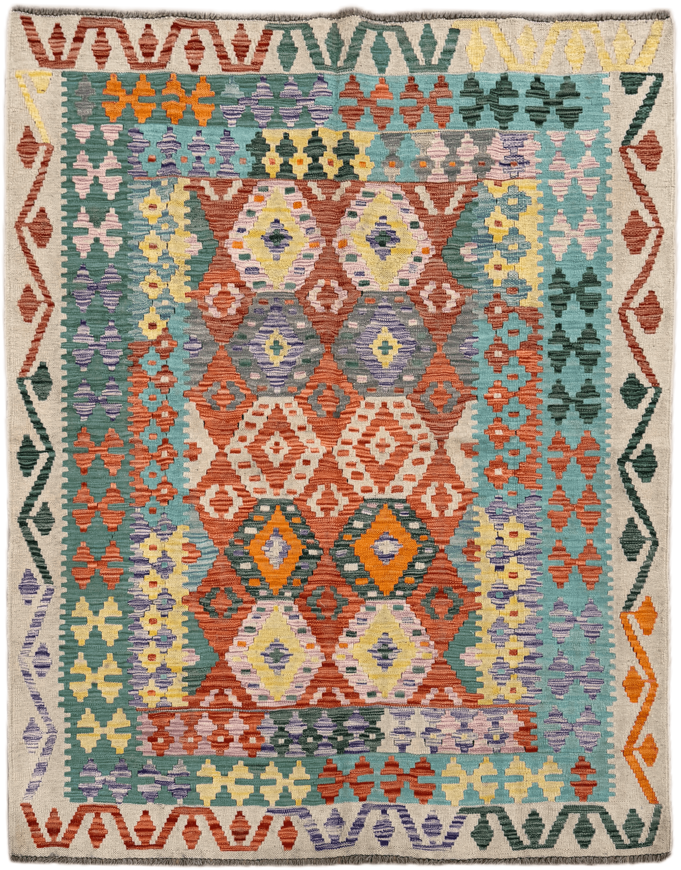 Chobi Kilim Rug - 198 cm x 155 cm