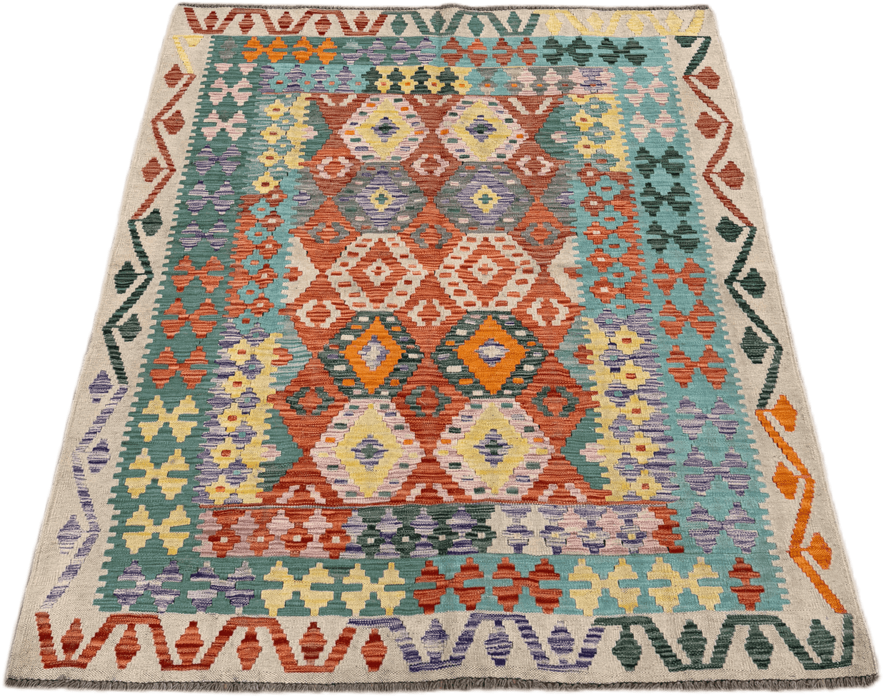 Chobi Kilim Rug - 198 cm x 155 cm