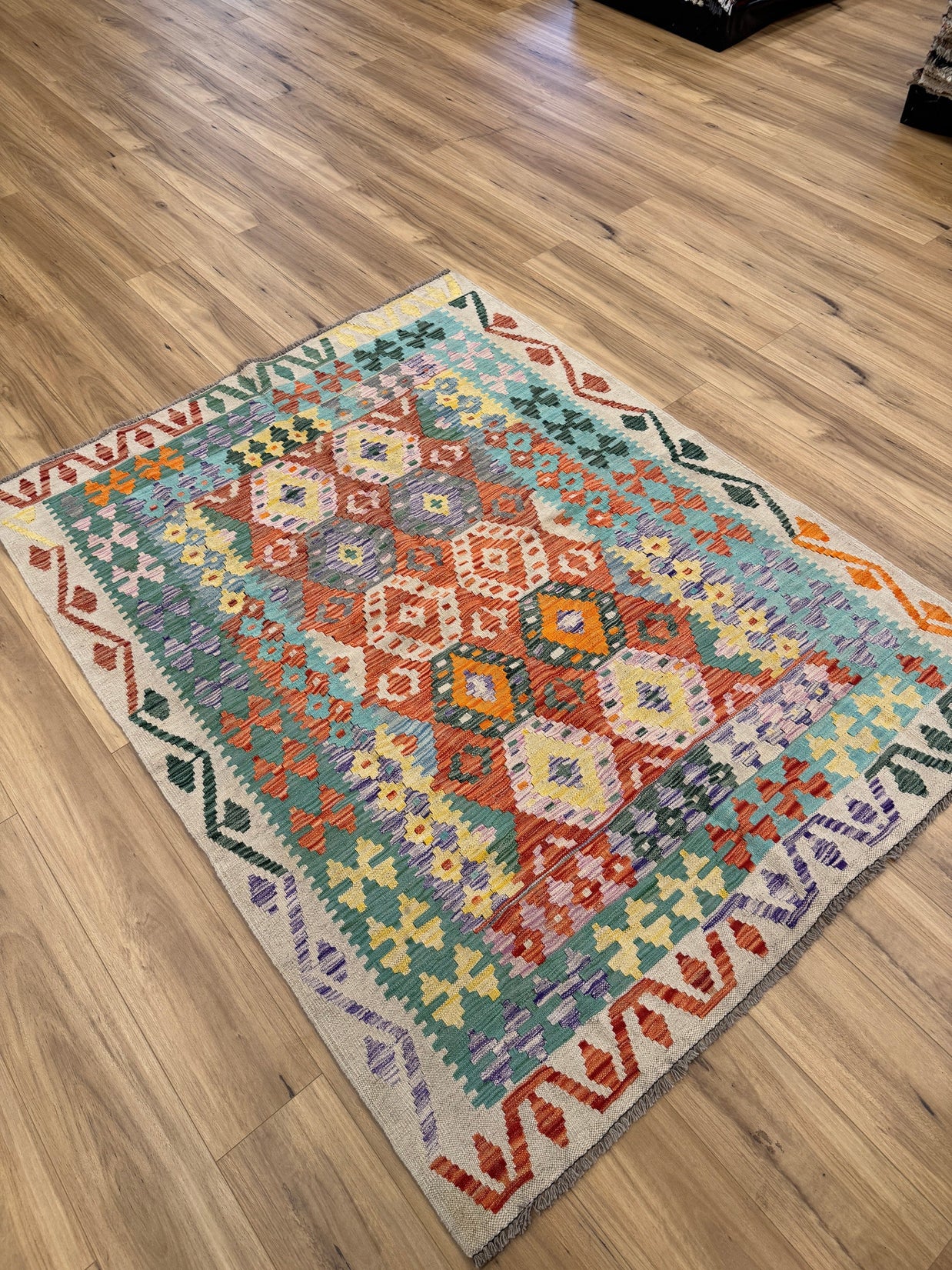 Chobi Kilim Rug - 198 cm x 155 cm
