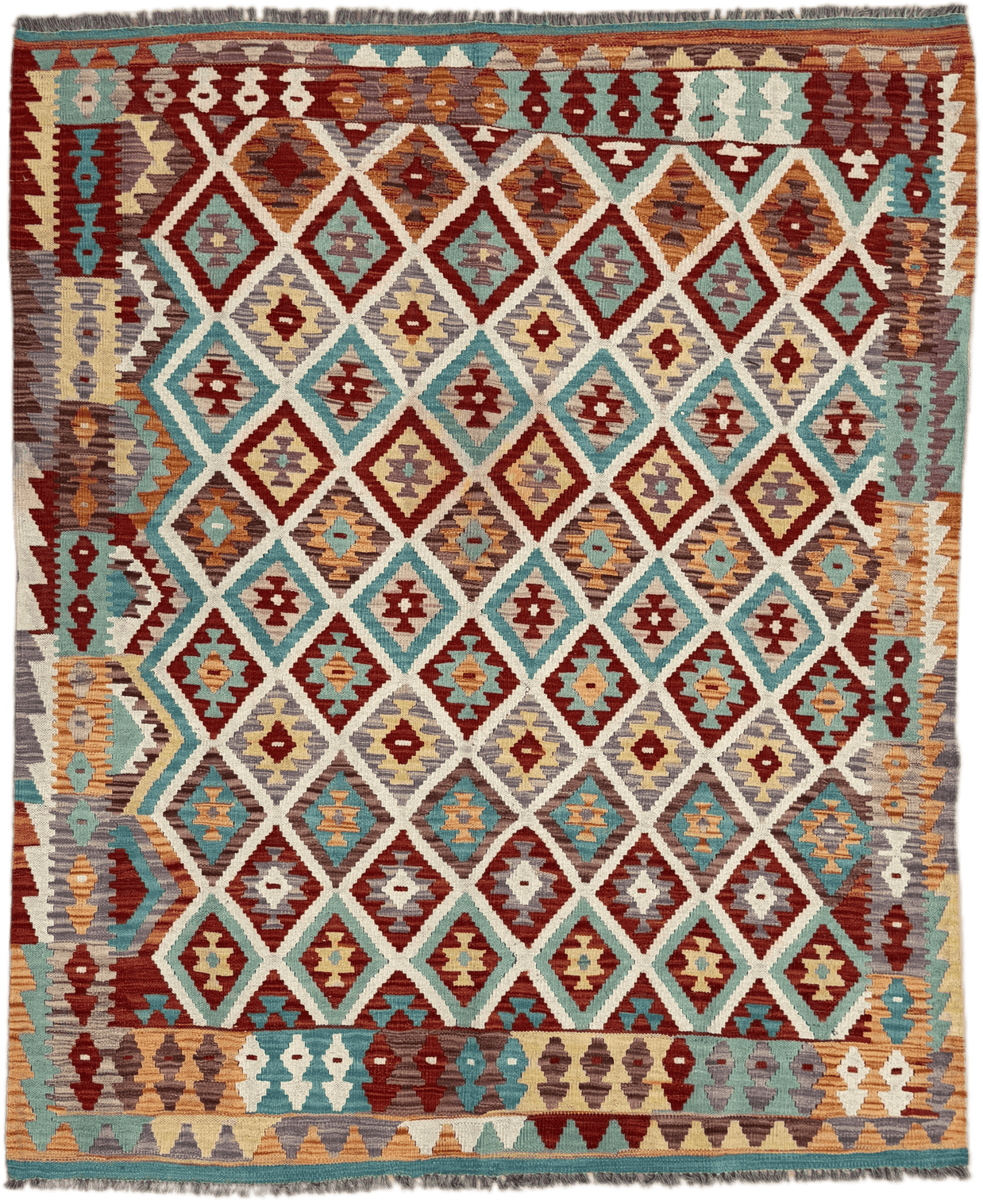 Chobi Kilim Rug - 191 cm x 156 cm