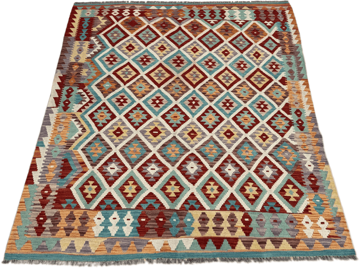 Chobi Kilim Rug - 191 cm x 156 cm