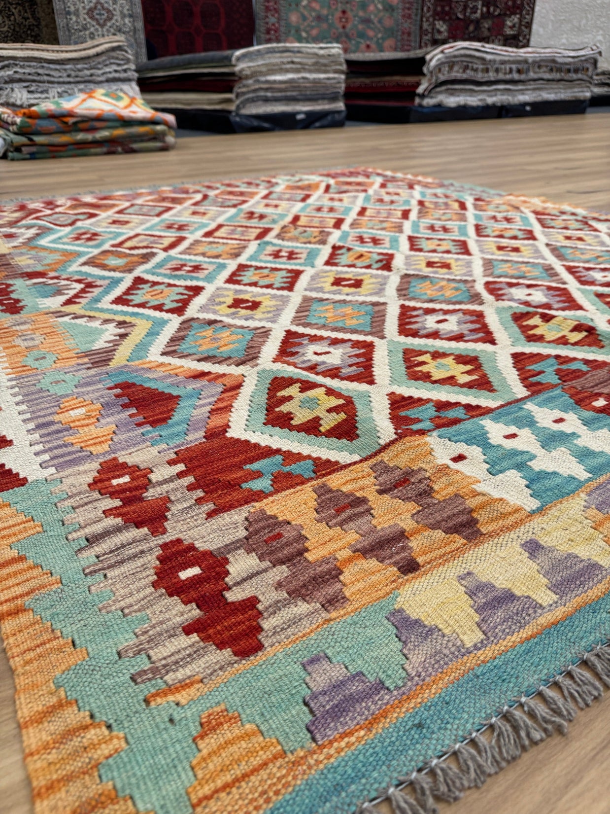 Chobi Kilim Rug - 191 cm x 156 cm