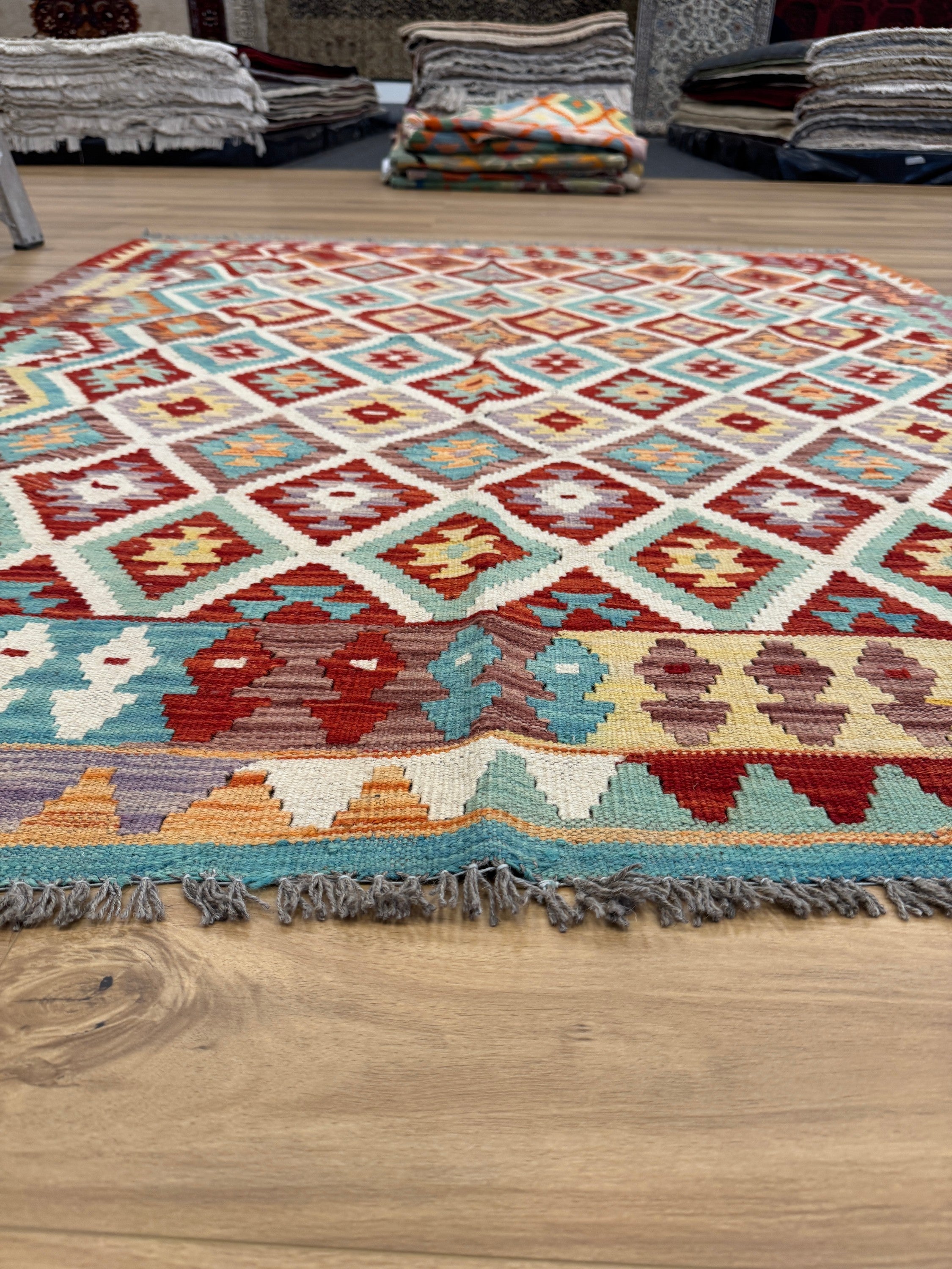 Chobi Kilim Rug - 191 cm x 156 cm
