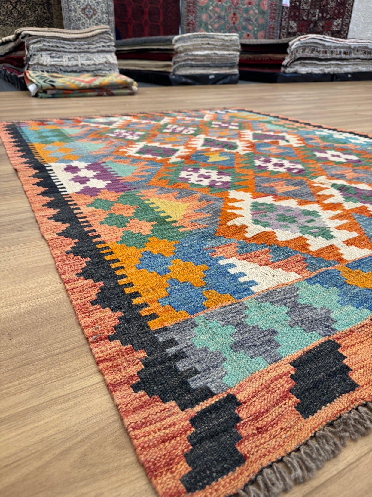 Chobi Kilim Rug - 195 cm x 153 cm