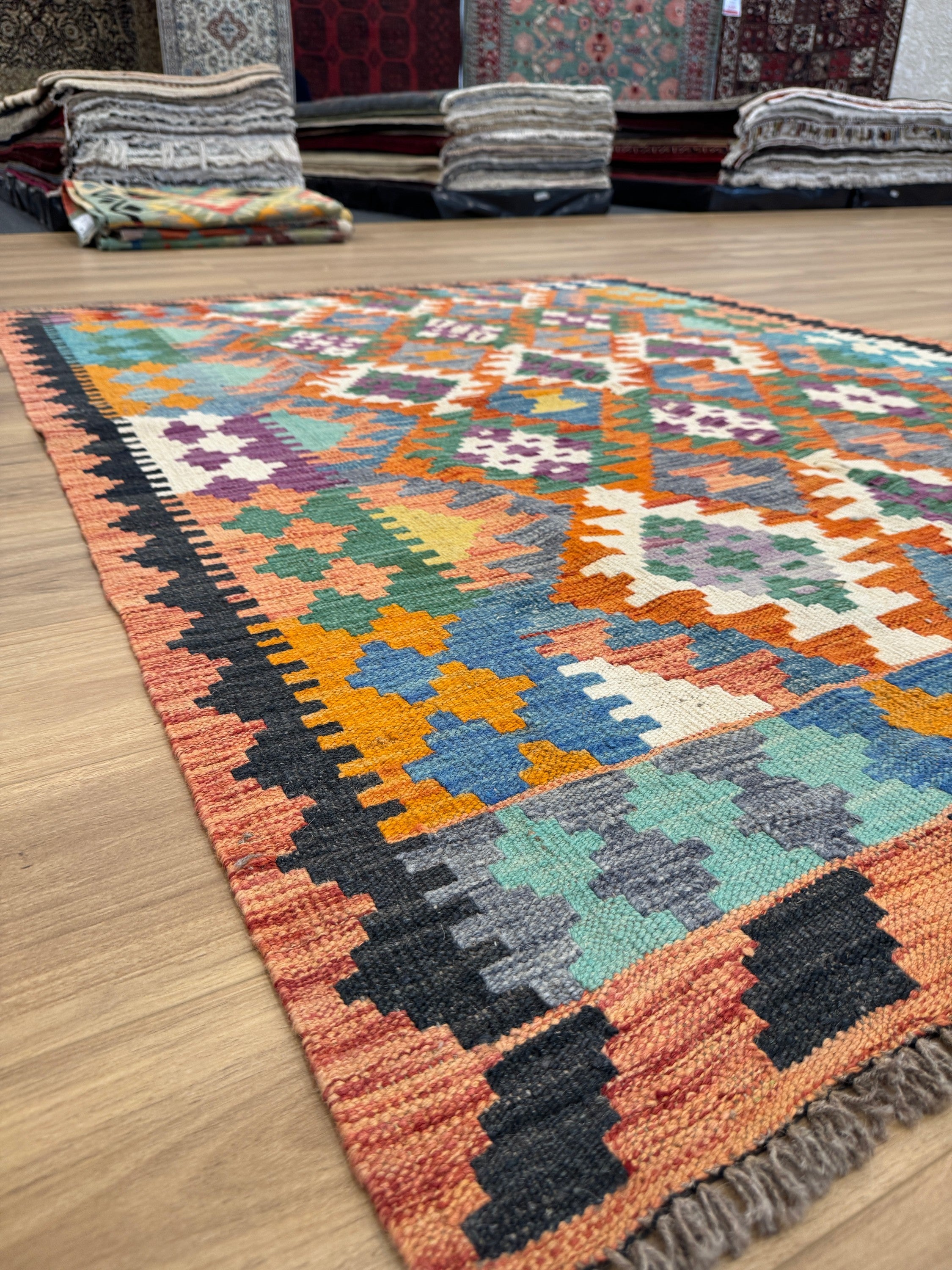 Chobi Kilim Rug - 195 cm x 153 cm