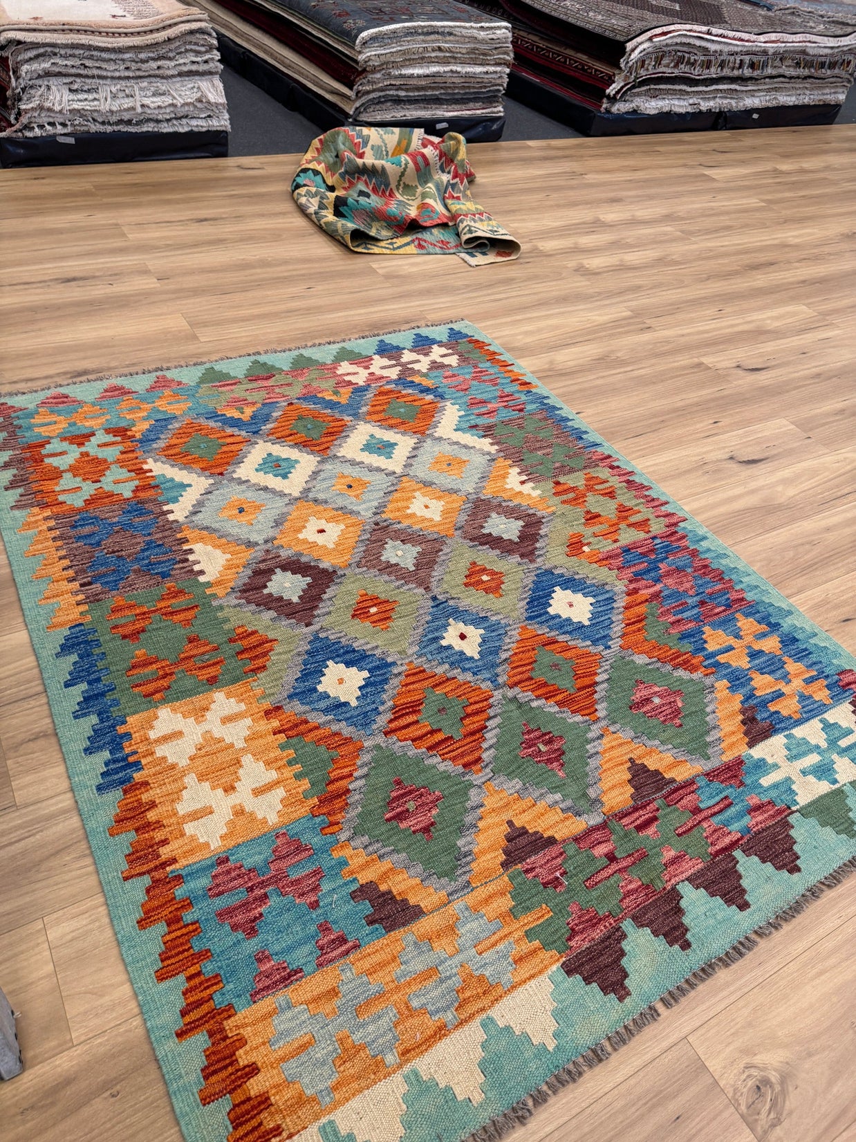 Chobi Kilim Rug - 194 cm x 155 cm
