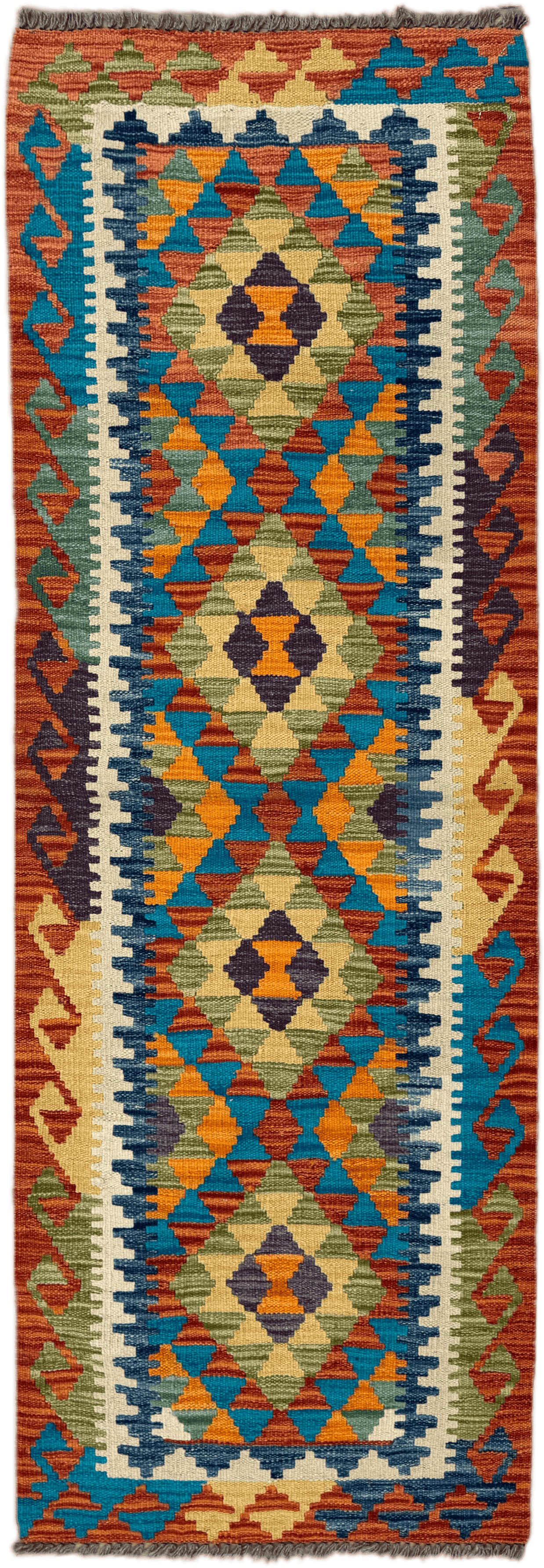 Chobi Kilim Rug - 196 cm x 68 cm