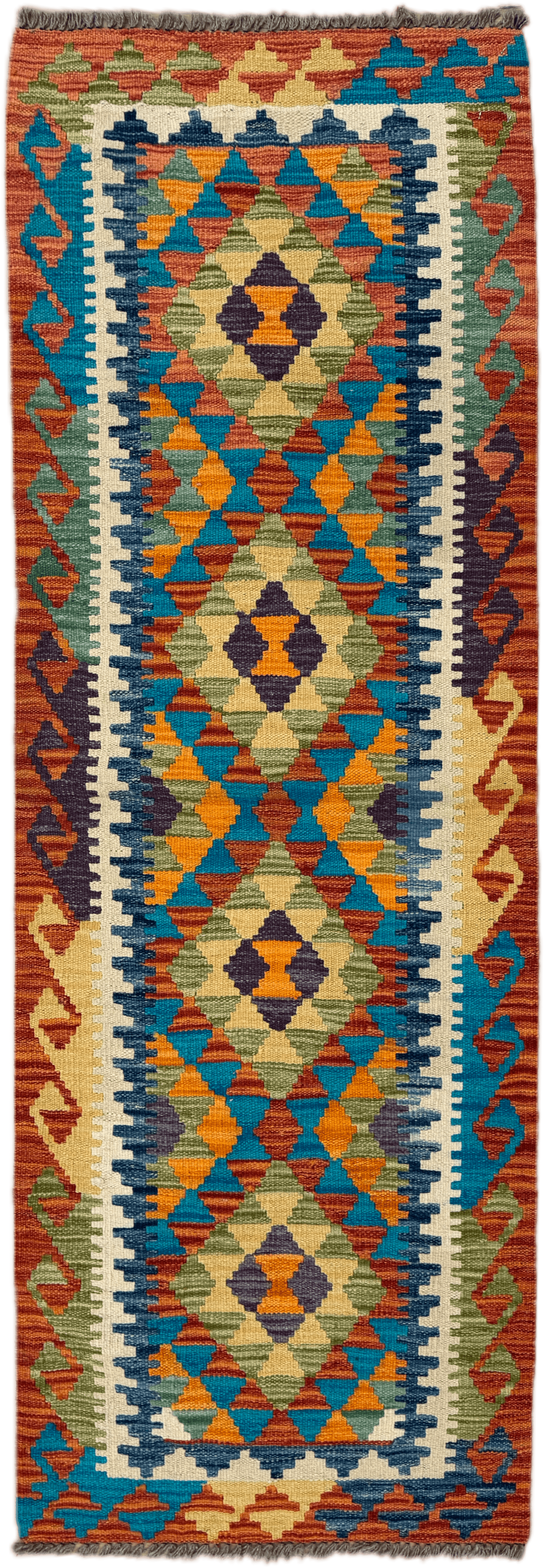 Chobi Kilim Rug - 196 cm x 68 cm
