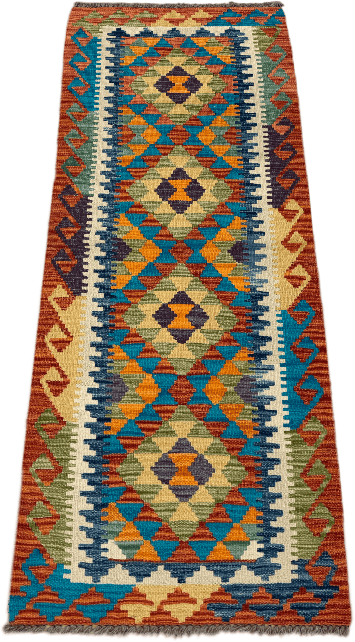 Chobi Kilim Rug - 196 cm x 68 cm