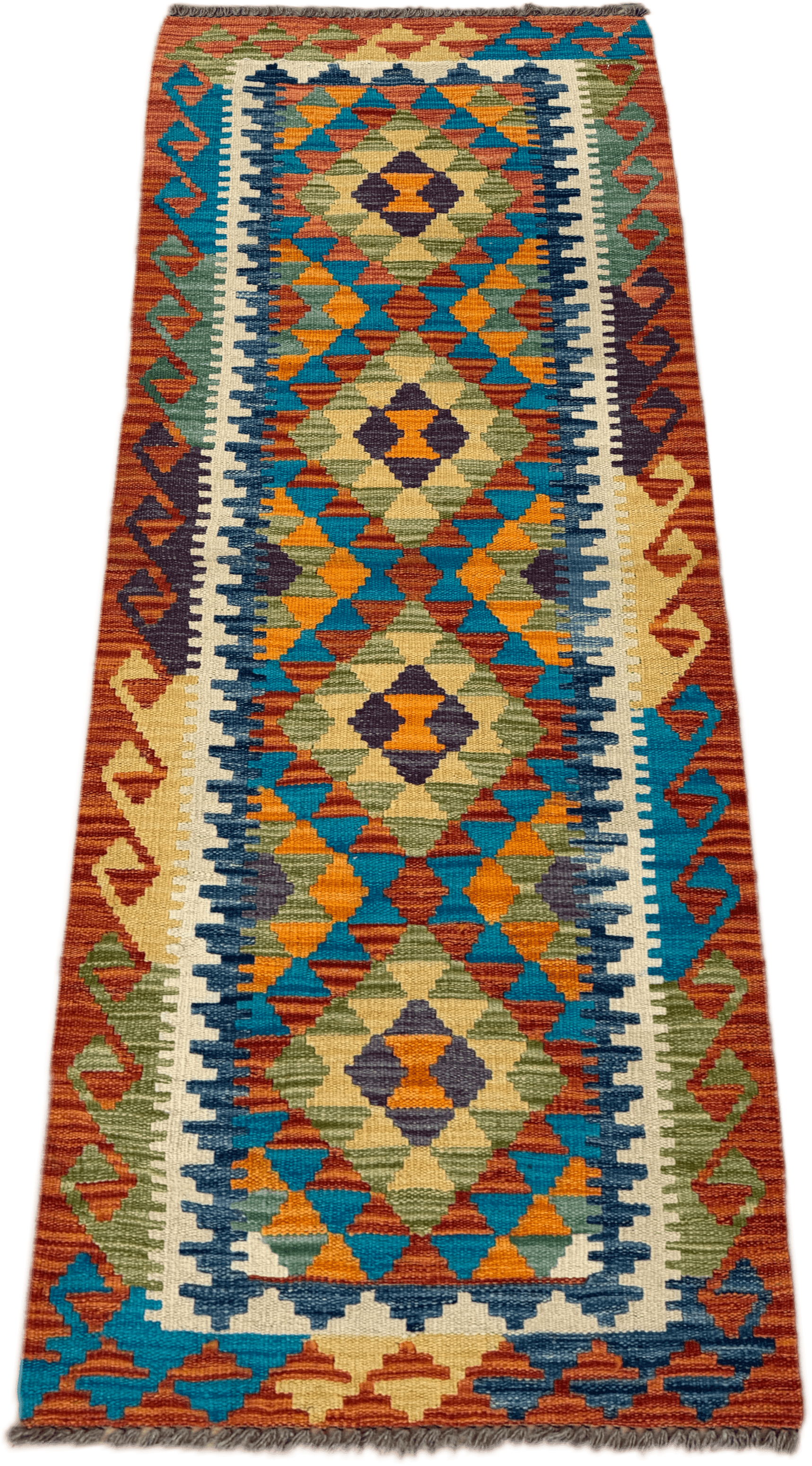 Chobi Kilim Rug - 196 cm x 68 cm