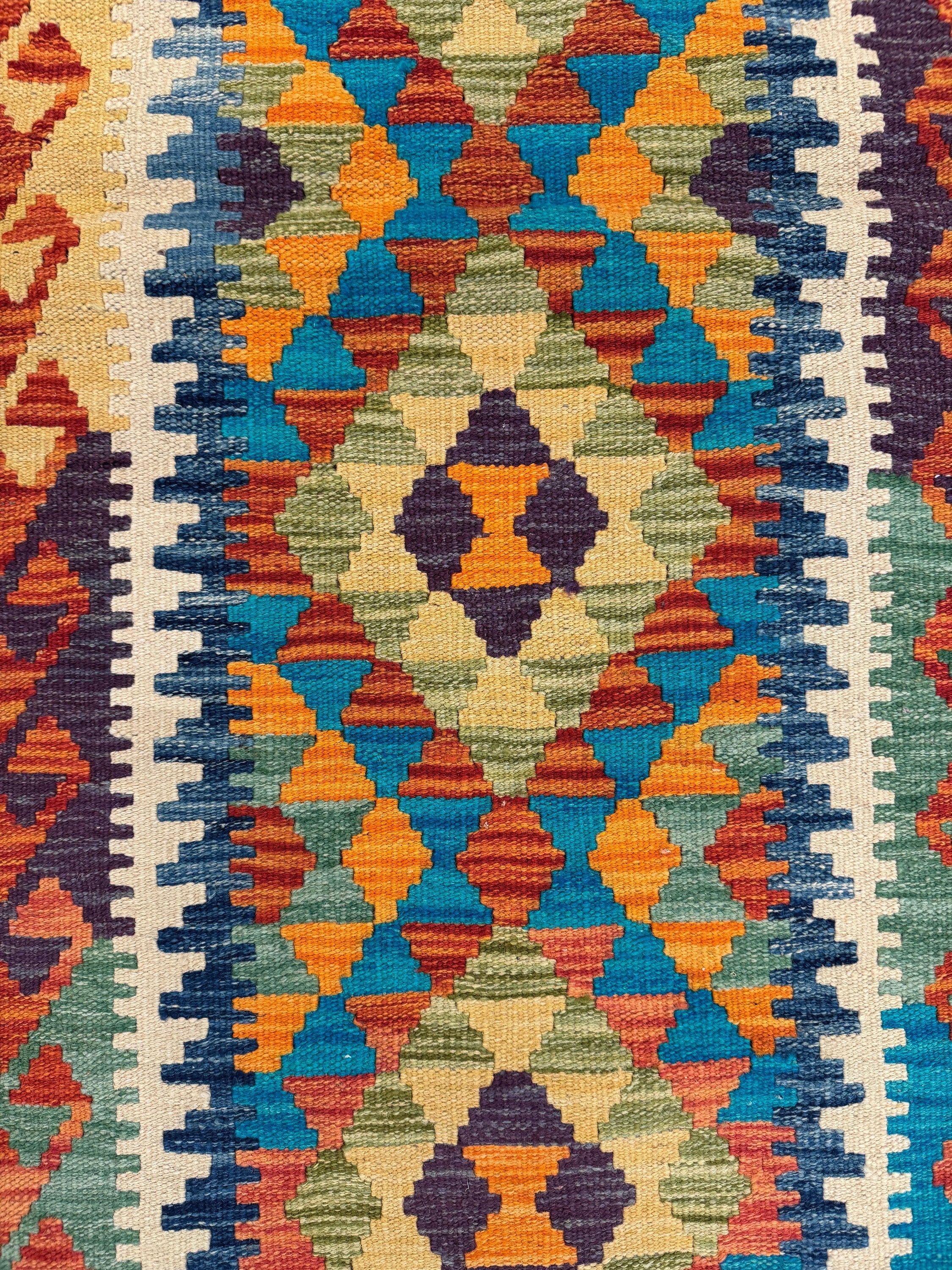 Chobi Kilim Rug - 196 cm x 68 cm