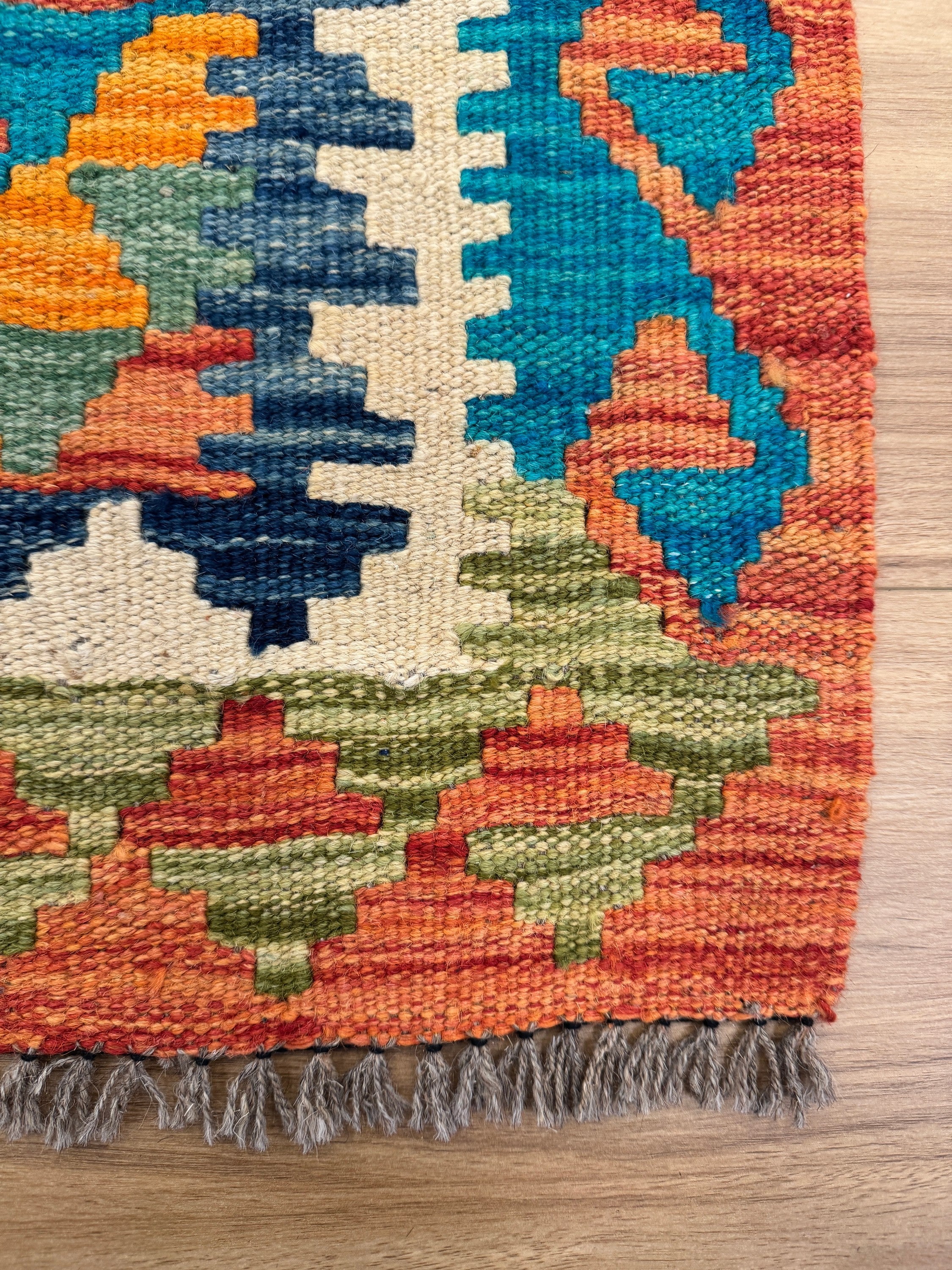 Chobi Kilim Rug - 196 cm x 68 cm