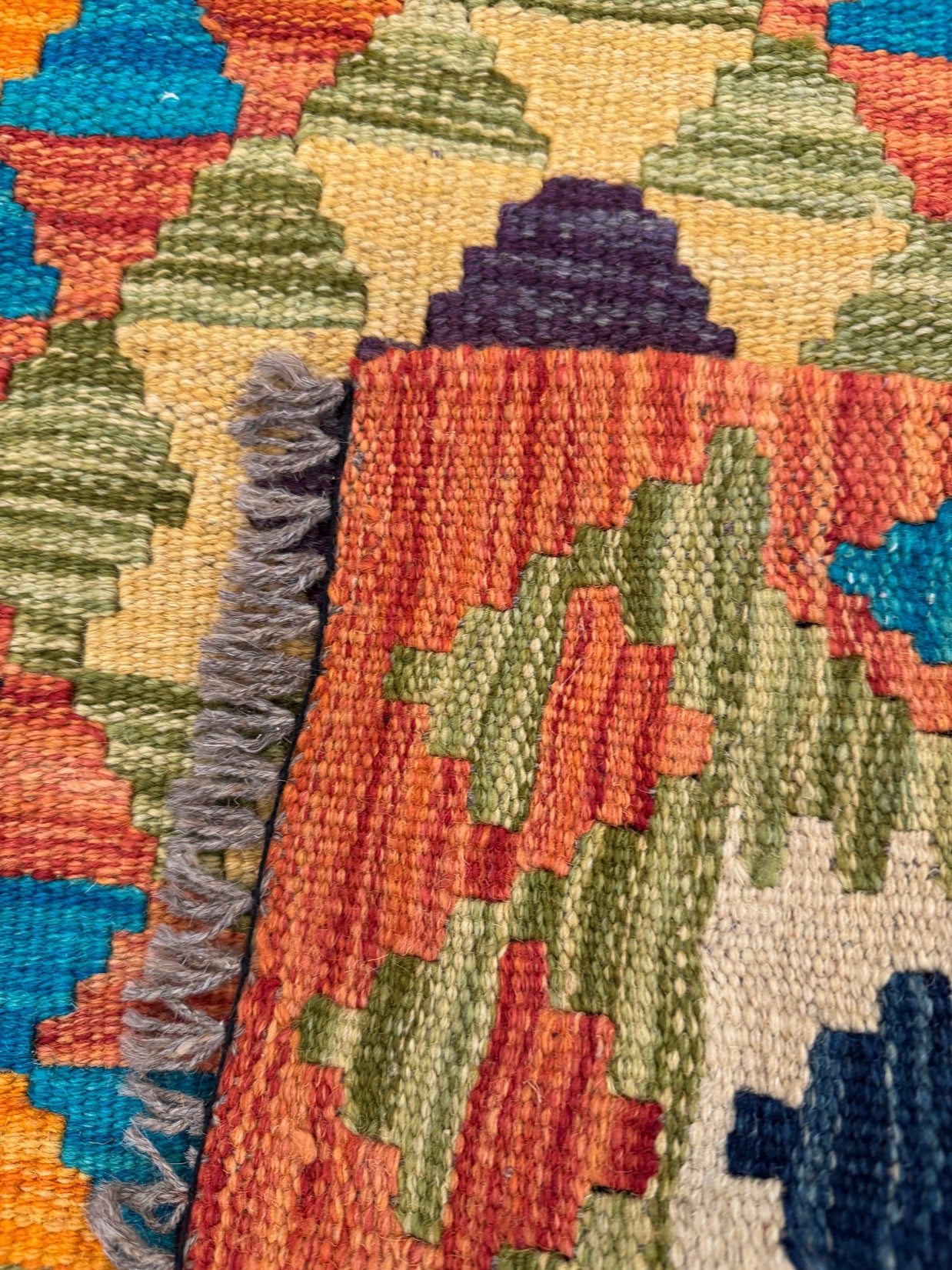 Chobi Kilim Rug - 196 cm x 68 cm
