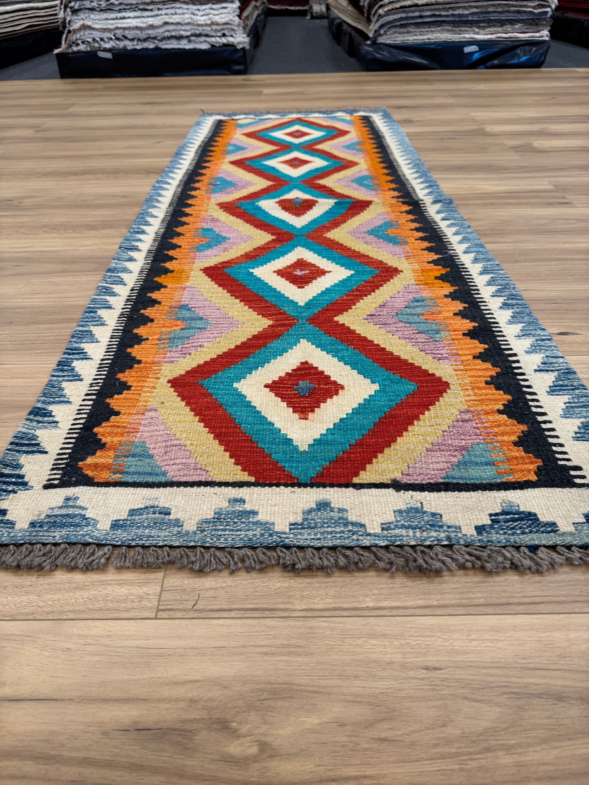 Chobi Kilim Rug - 192 cm x 67 cm