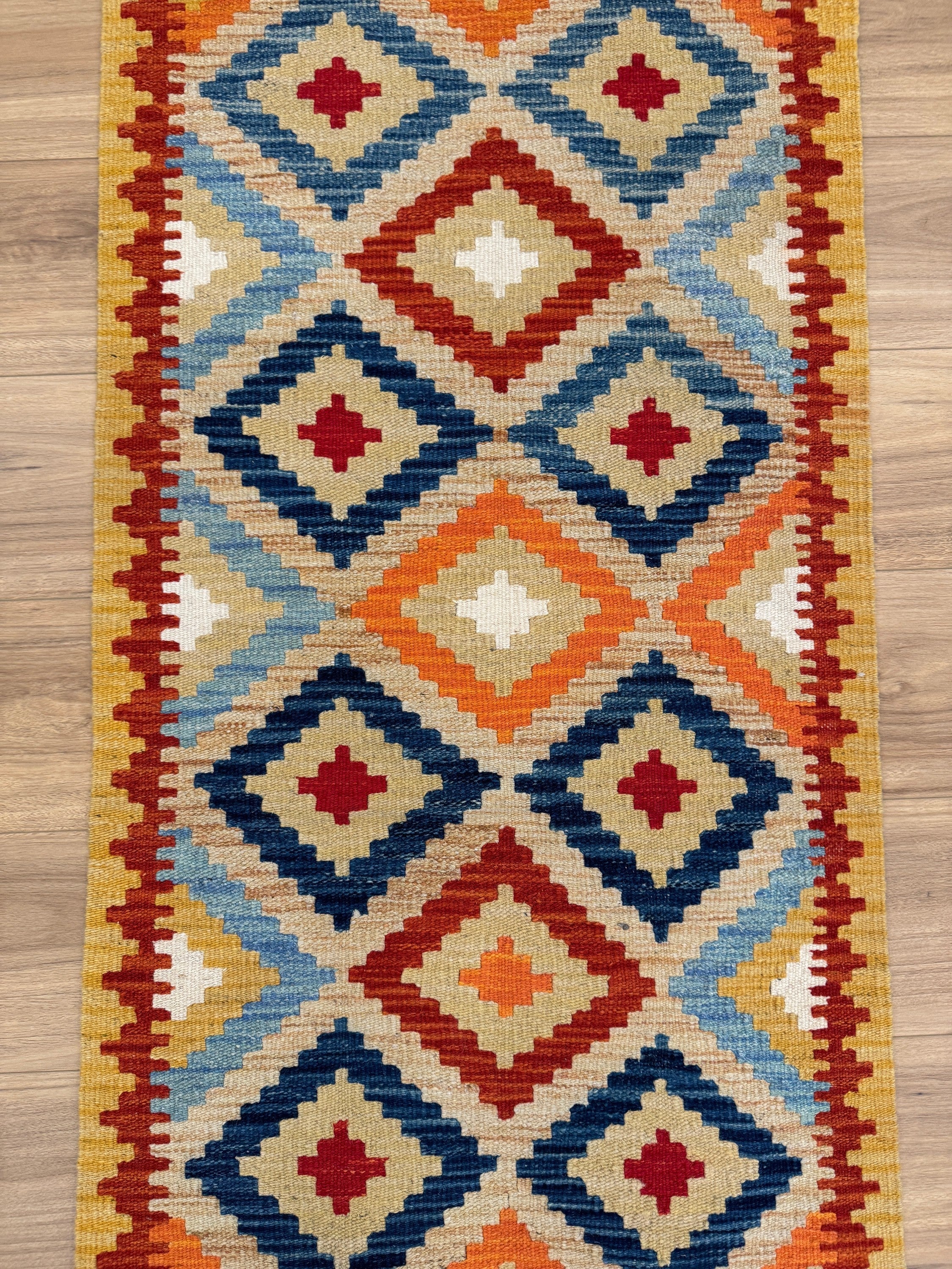 Chobi Kilim Rug - 199 cm x 66 cm