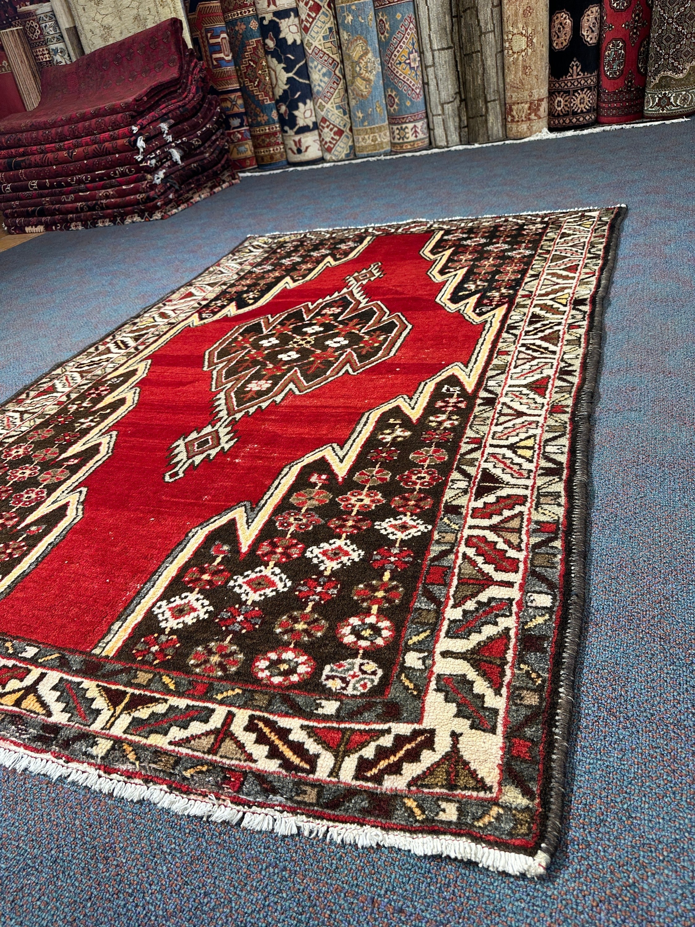 Vintage Hamadan Rug - 200 cm x 132 cm