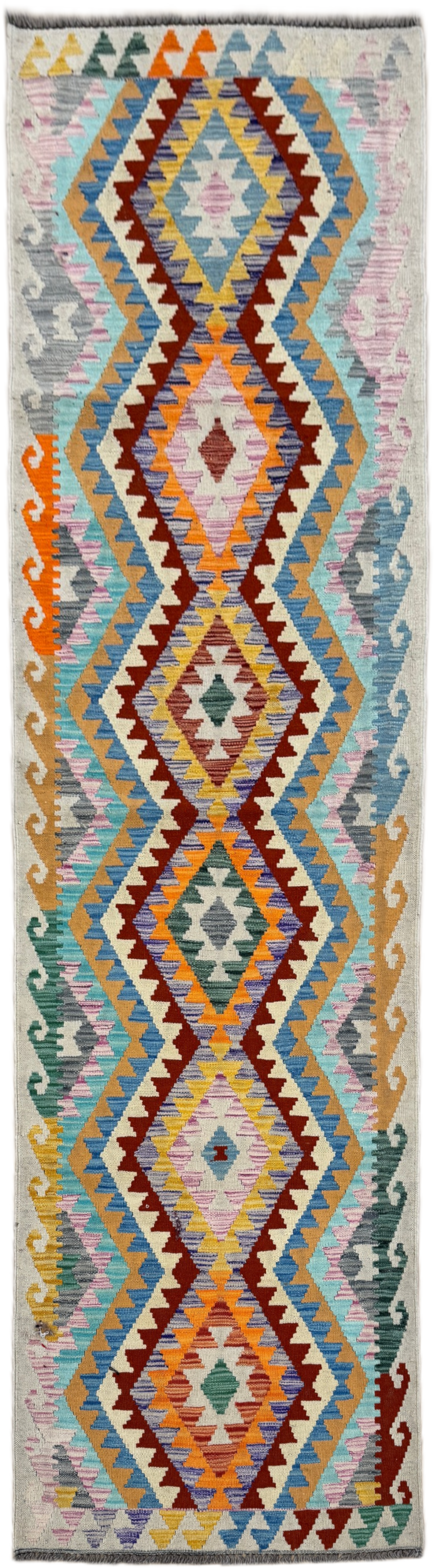 Chobi Kilim Rug - 296 cm x 82 cm
