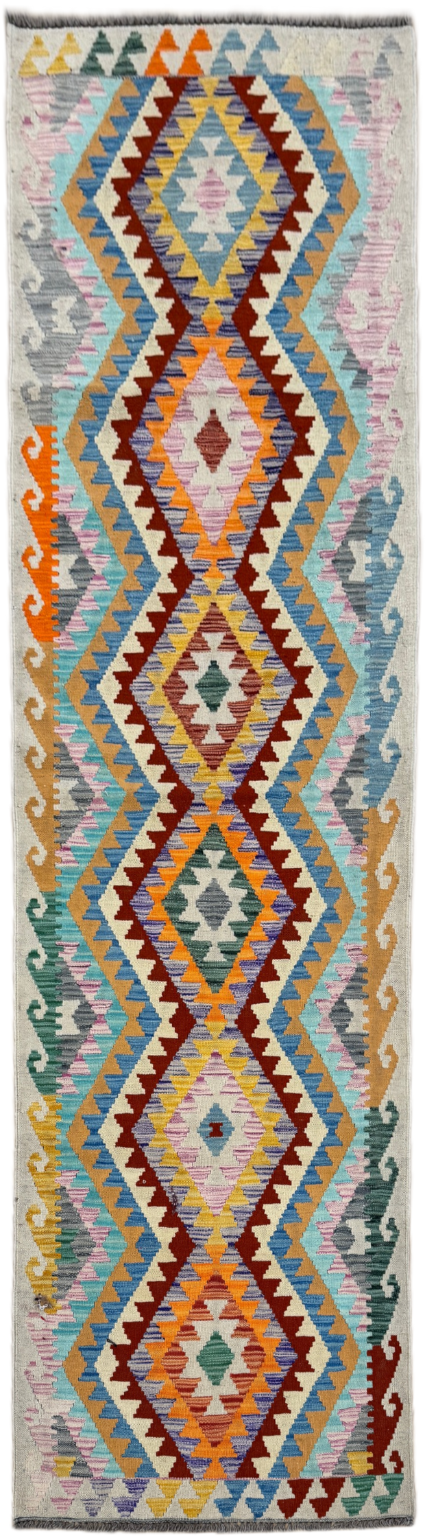 Chobi Kilim Rug - 296 cm x 82 cm