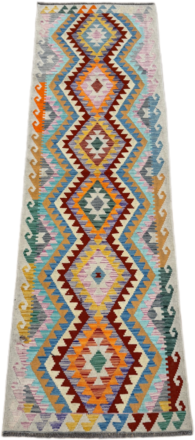 Chobi Kilim Rug - 296 cm x 82 cm
