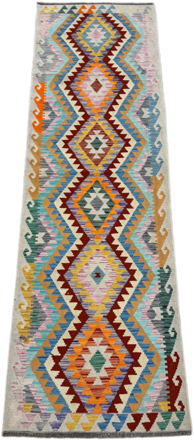 Chobi Kilim Rug - 296 cm x 82 cm