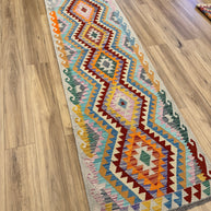 Chobi Kilim Rug - 296 cm x 82 cm