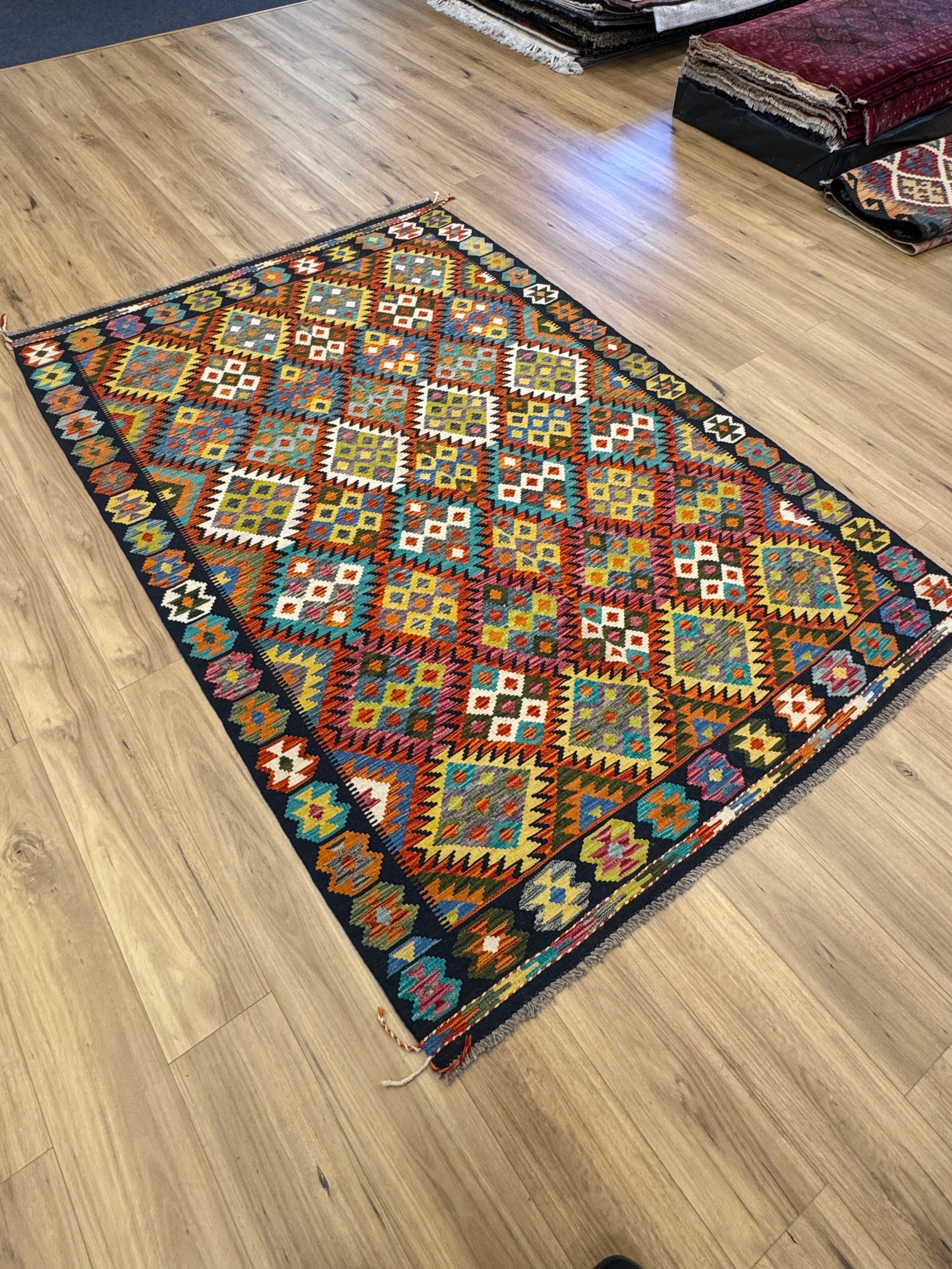 Chobi Kilim Rug - 251 cm x 167 cm