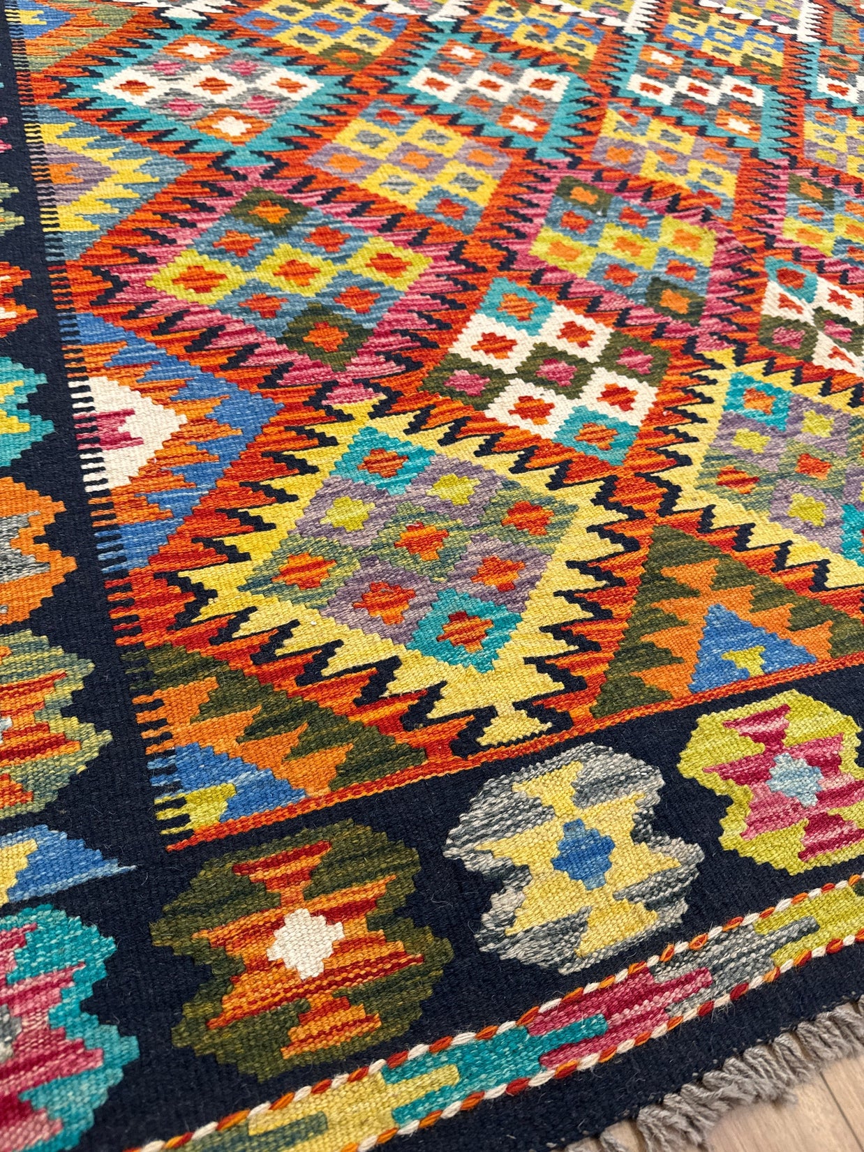 Chobi Kilim Rug - 251 cm x 167 cm