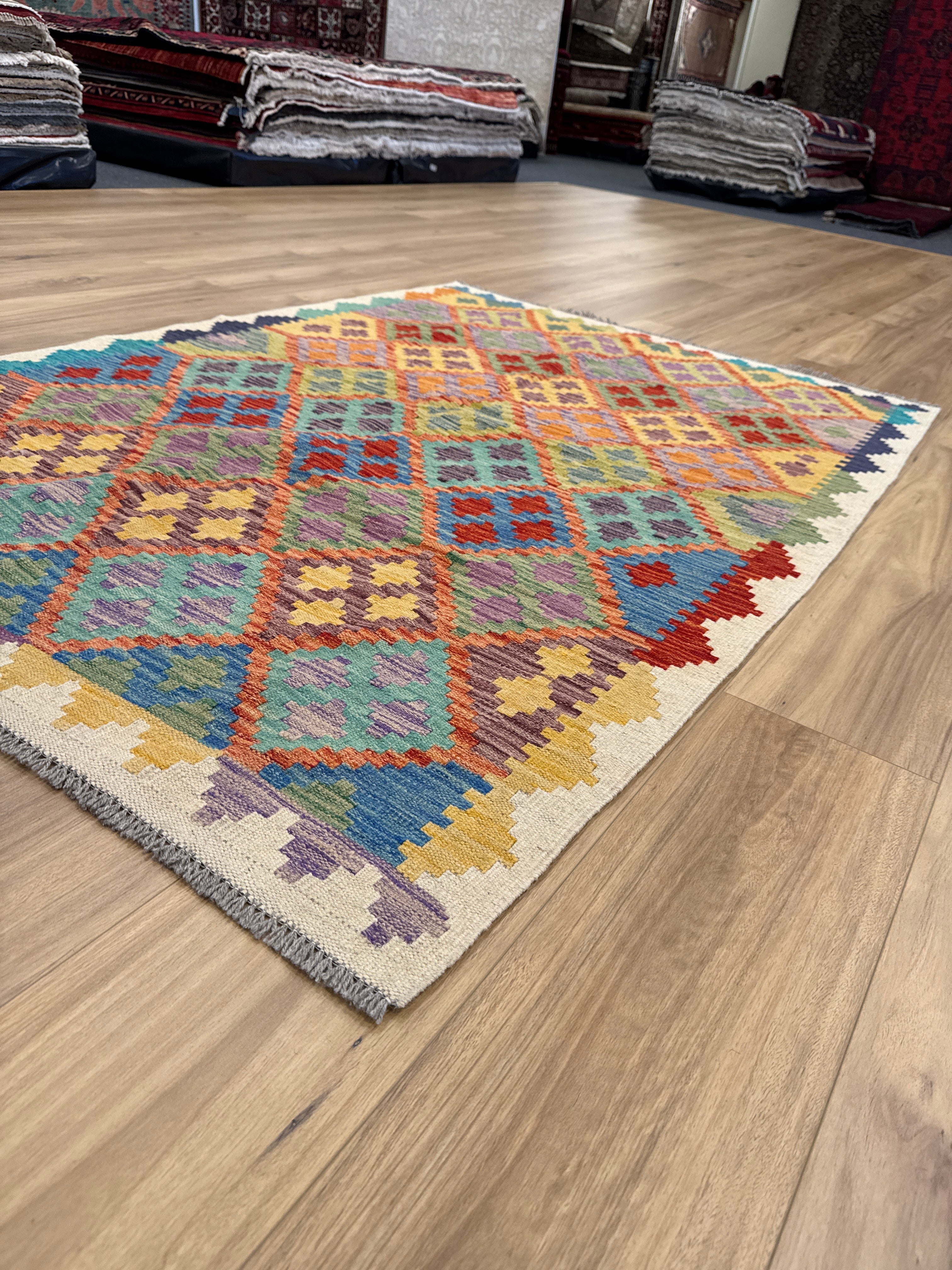 Chobi Kilim Rug - 182 cm x 124 cm