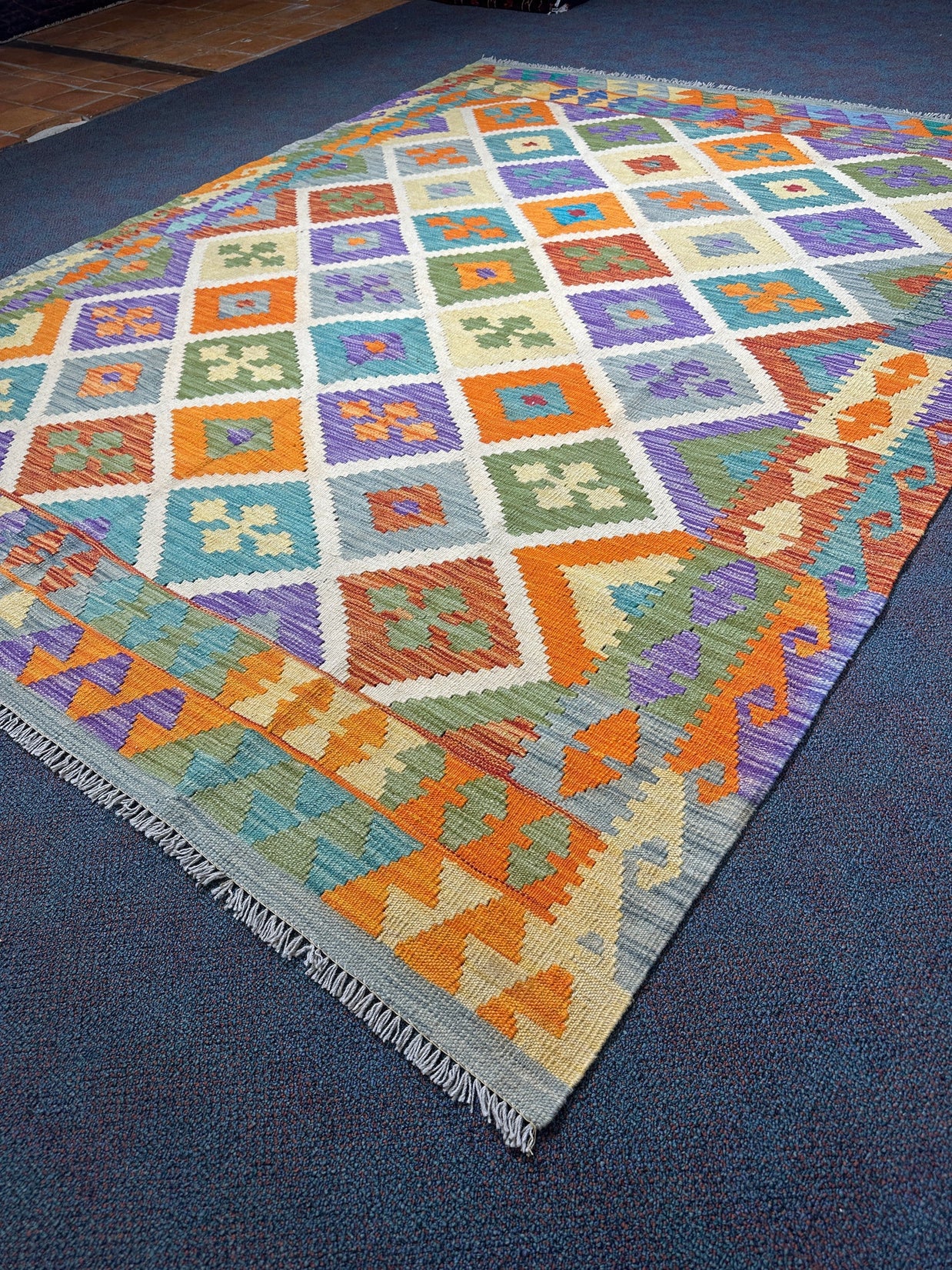Chobi Kilim Rug - 259 cm x 202 cm