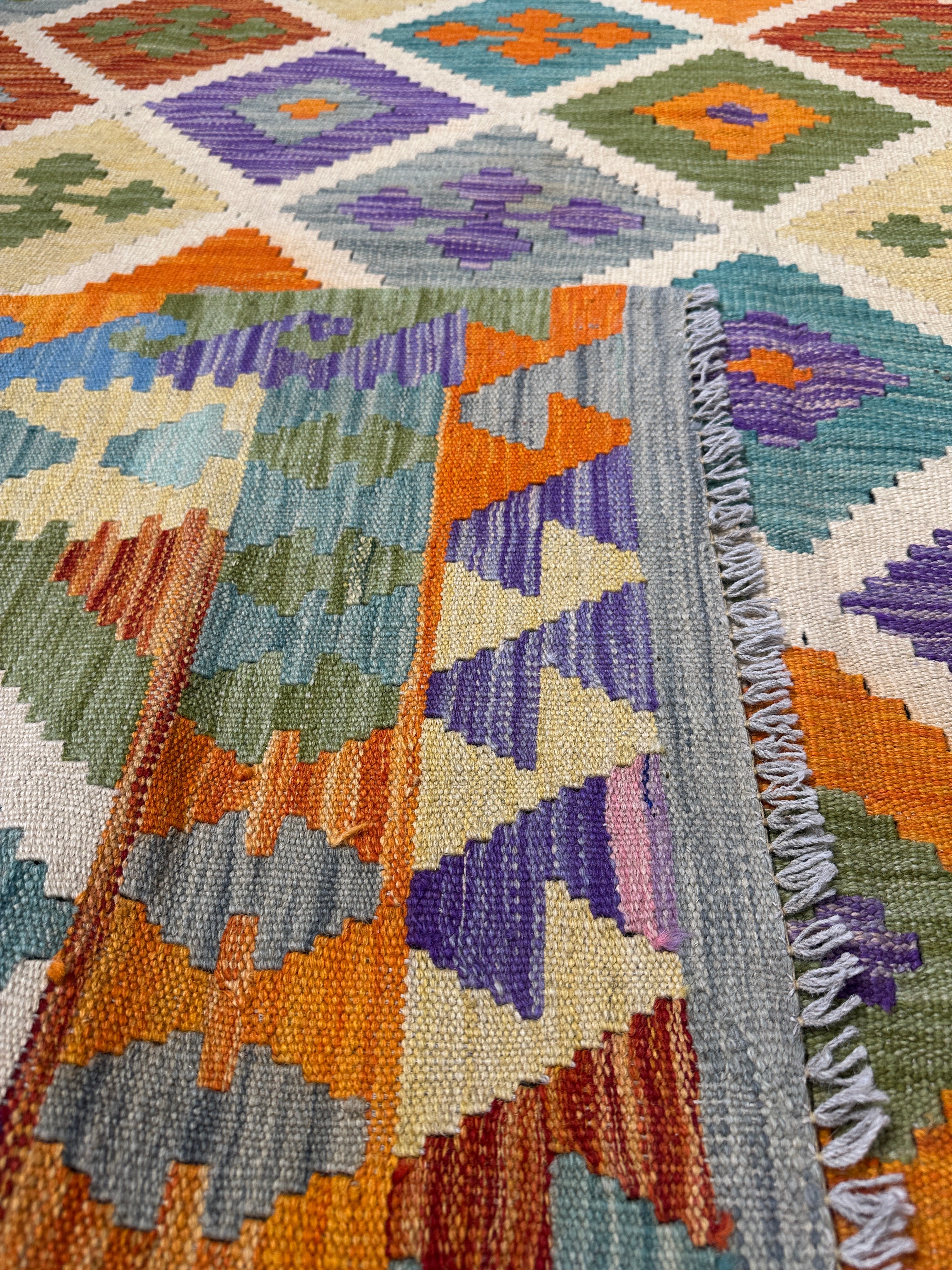 Chobi Kilim Rug - 259 cm x 202 cm