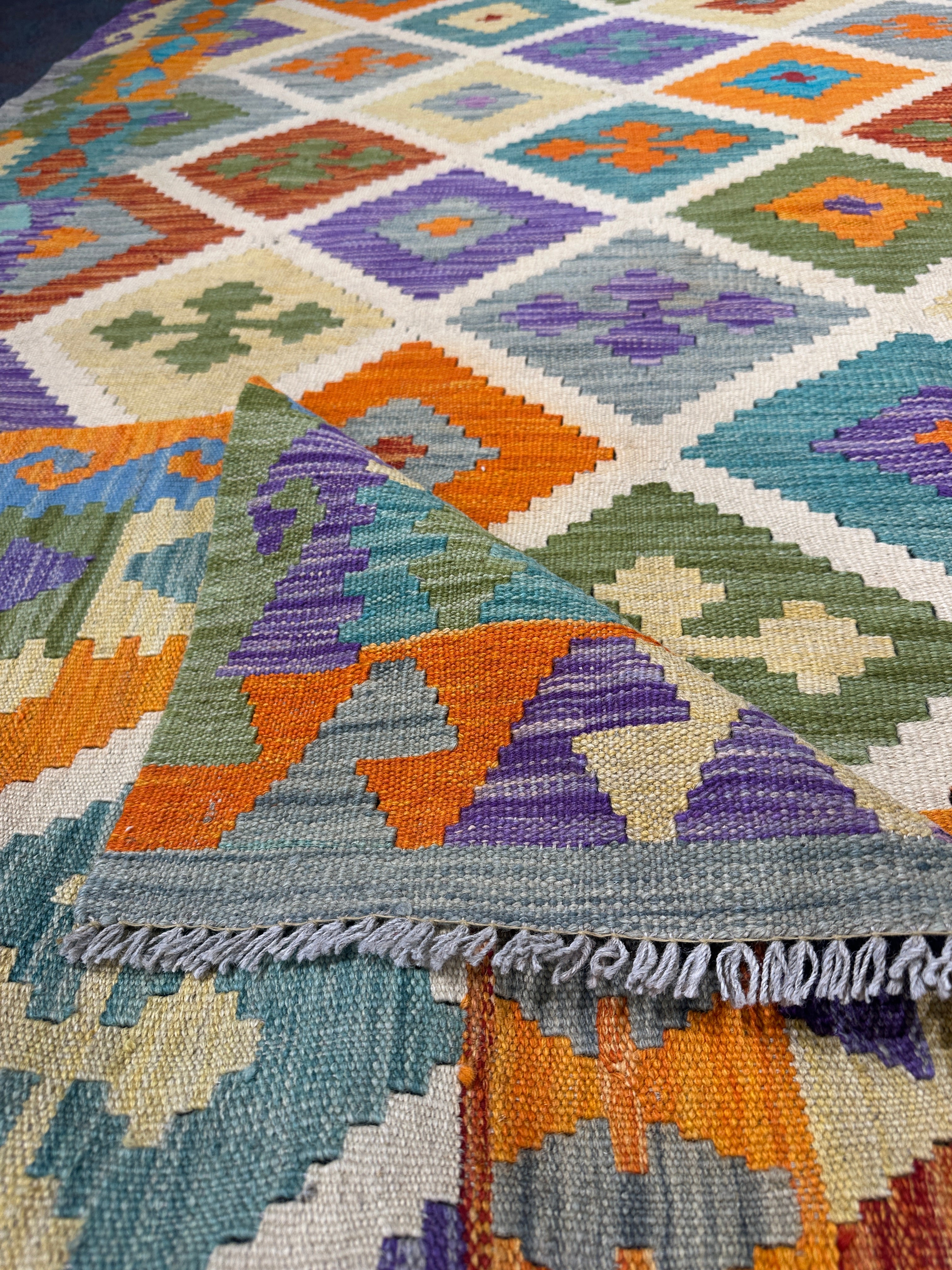 Chobi Kilim Rug - 259 cm x 202 cm